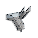 Left Steel Glass Half-Pace Stairs crafting recipe in Once Human