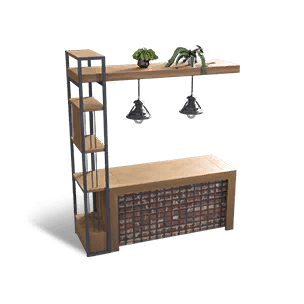 Minimalist Wooden Small Bar Counter crafting recipe in Once Human