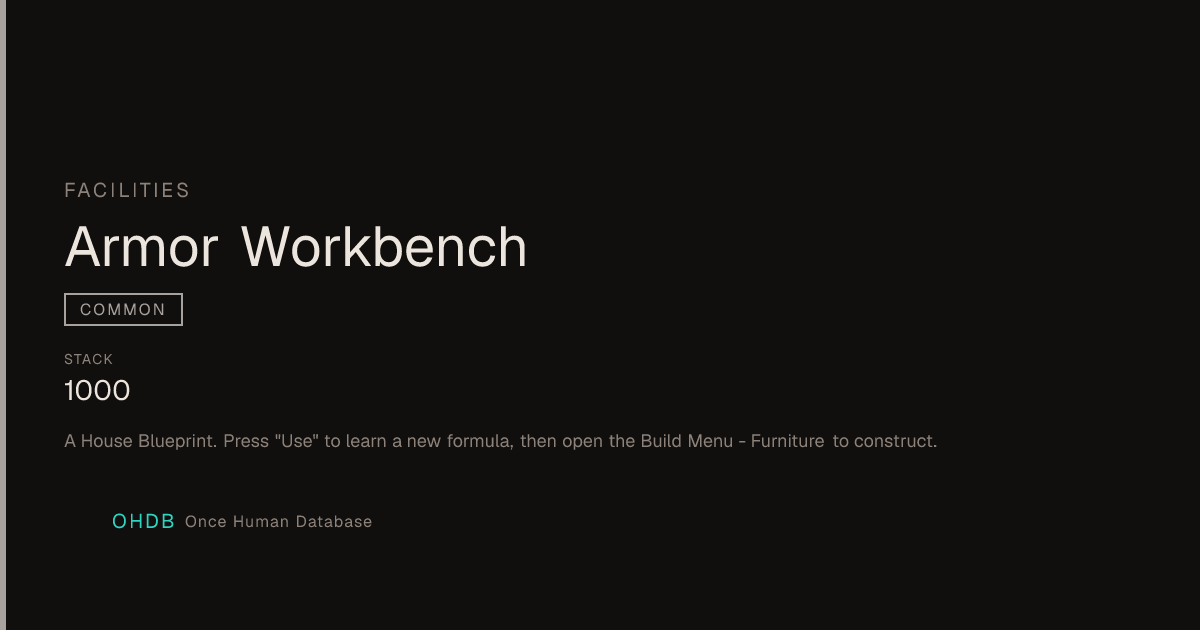Armor Workbench