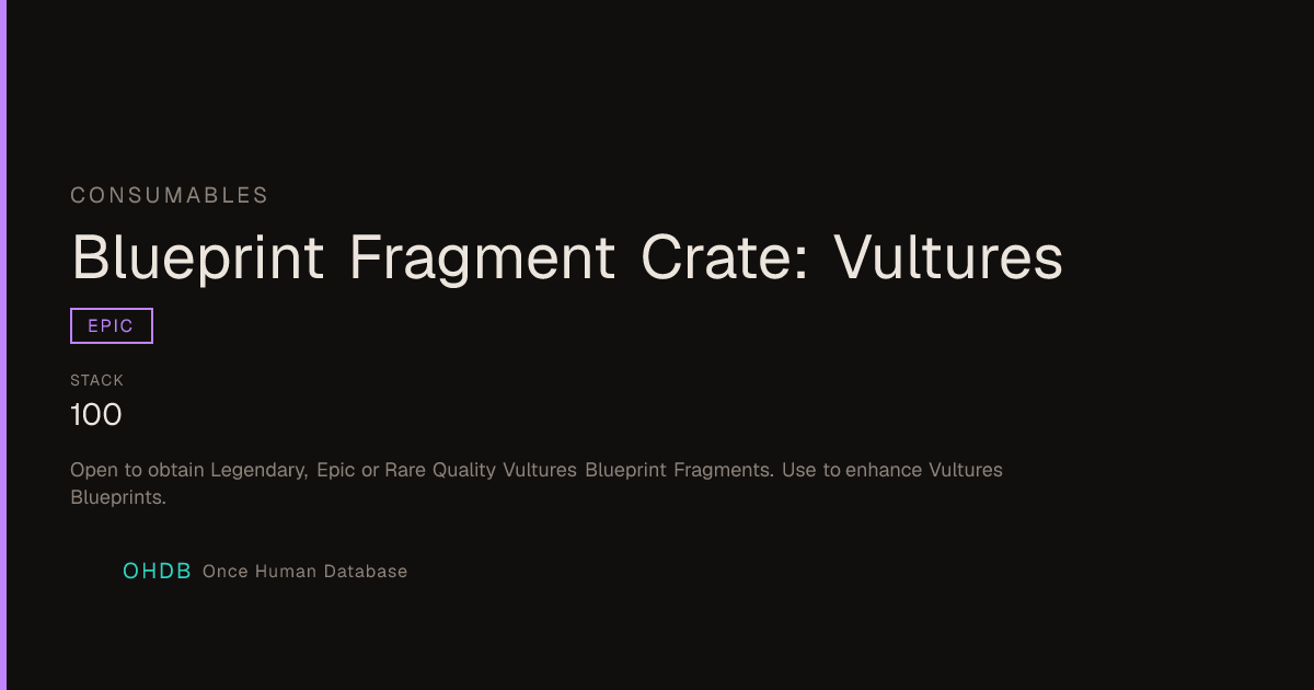 Blueprint Fragment Crate: Vultures