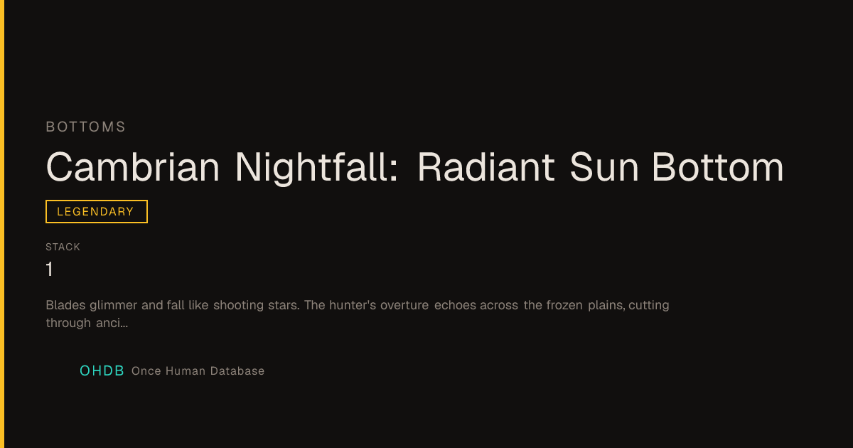 Cambrian Nightfall - Color Variant Bottom