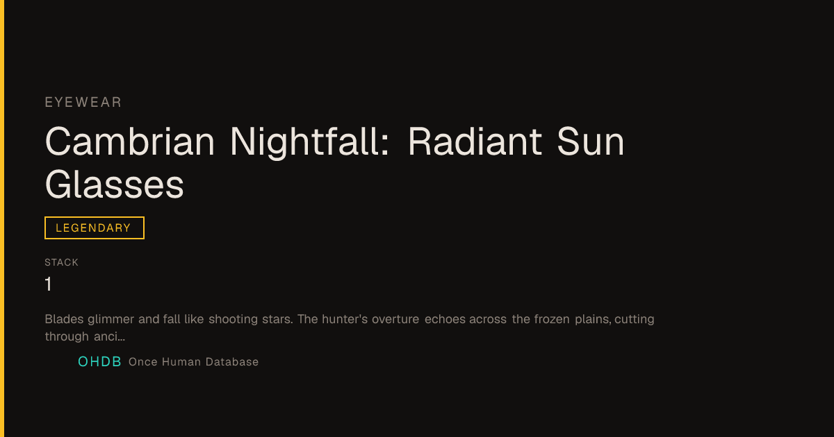 Cambrian Nightfall - Color Variant Glasses