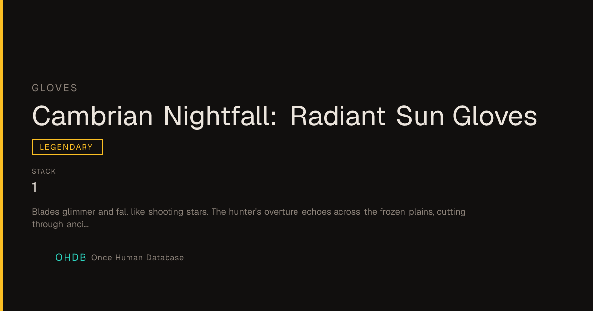 Cambrian Nightfall - Color Variant Gloves