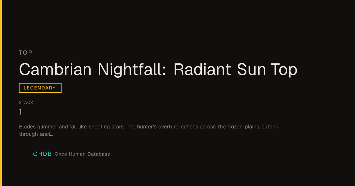 Cambrian Nightfall - Color Variant Top
