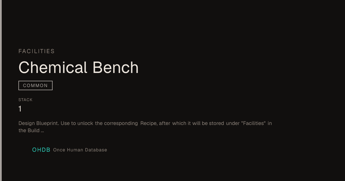Chemical Bench