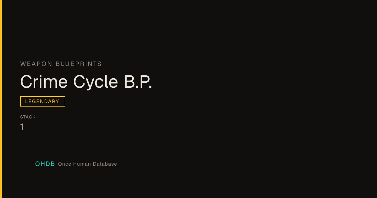 Crime Cycle B.P.