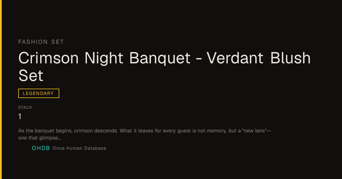 Crimson Night Banquet · Qinghe Set