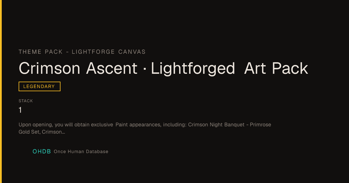 Crimson Silk · Lightforged Art Pack