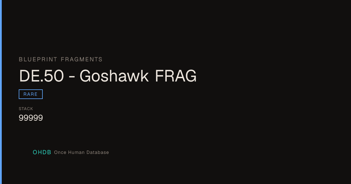 DE.50 - Goshawk FRAG