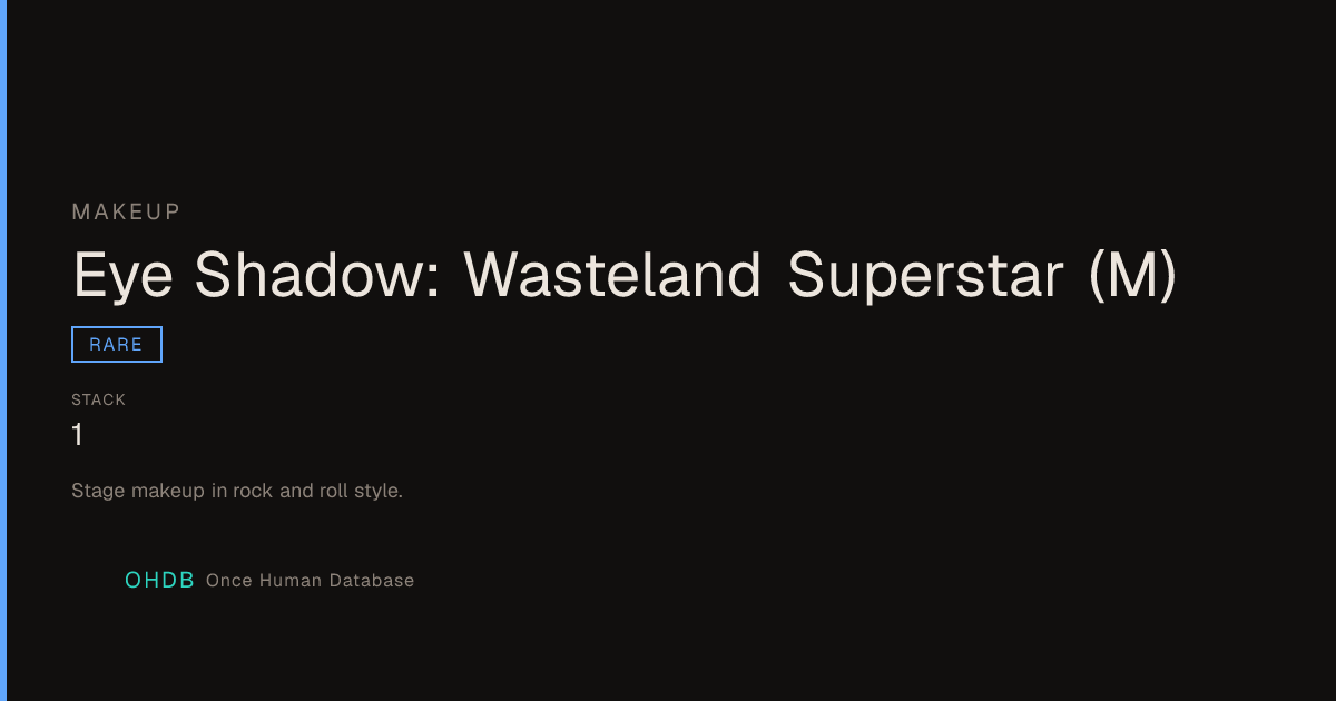Eye Shadow: Wasteland Superstar (M)