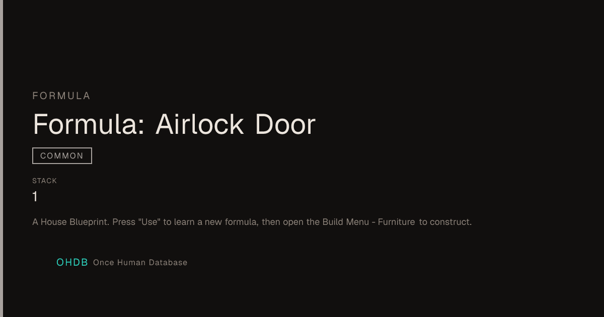 Formula: Airlock Door