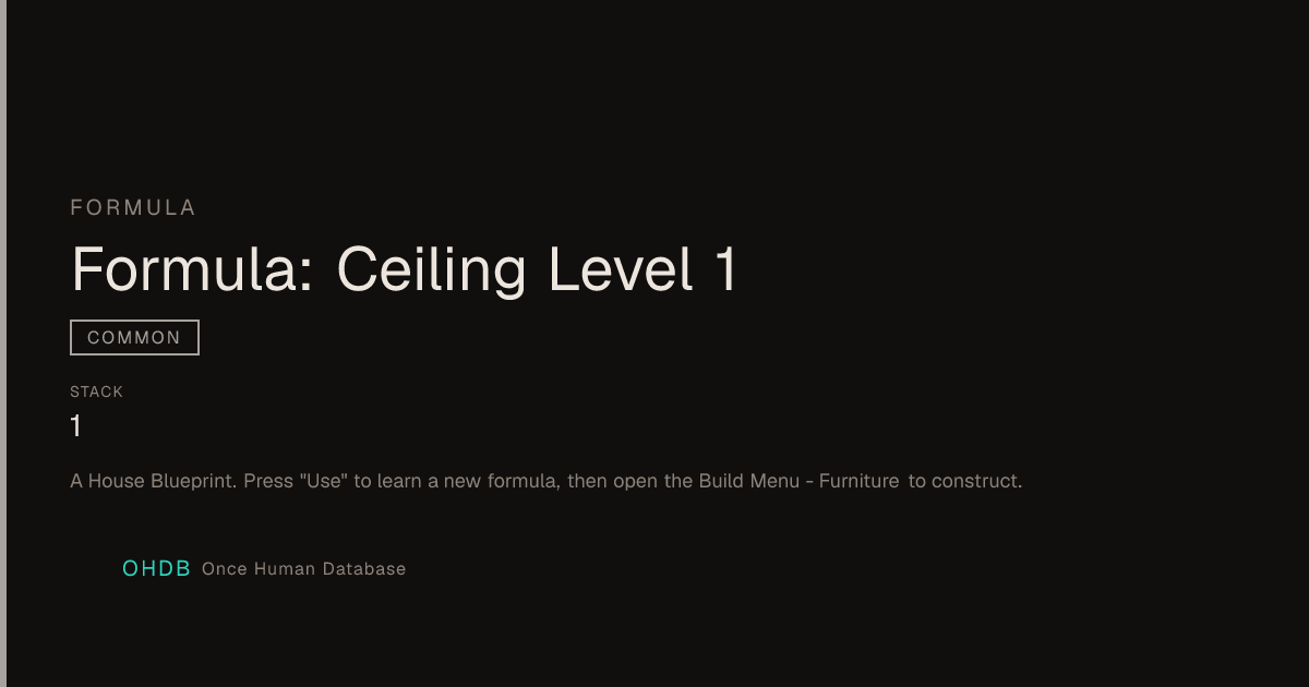 Formula: Ceiling Level 1
