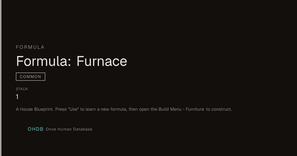 Formula: Furnace