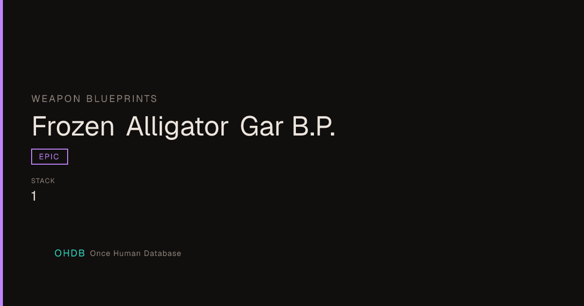 Frozen Alligator Gar B.P.