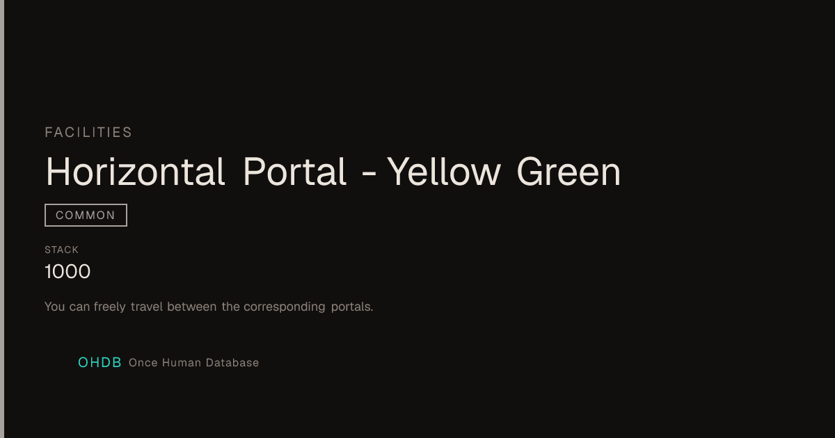 Horizontal Portal - Yellow Green