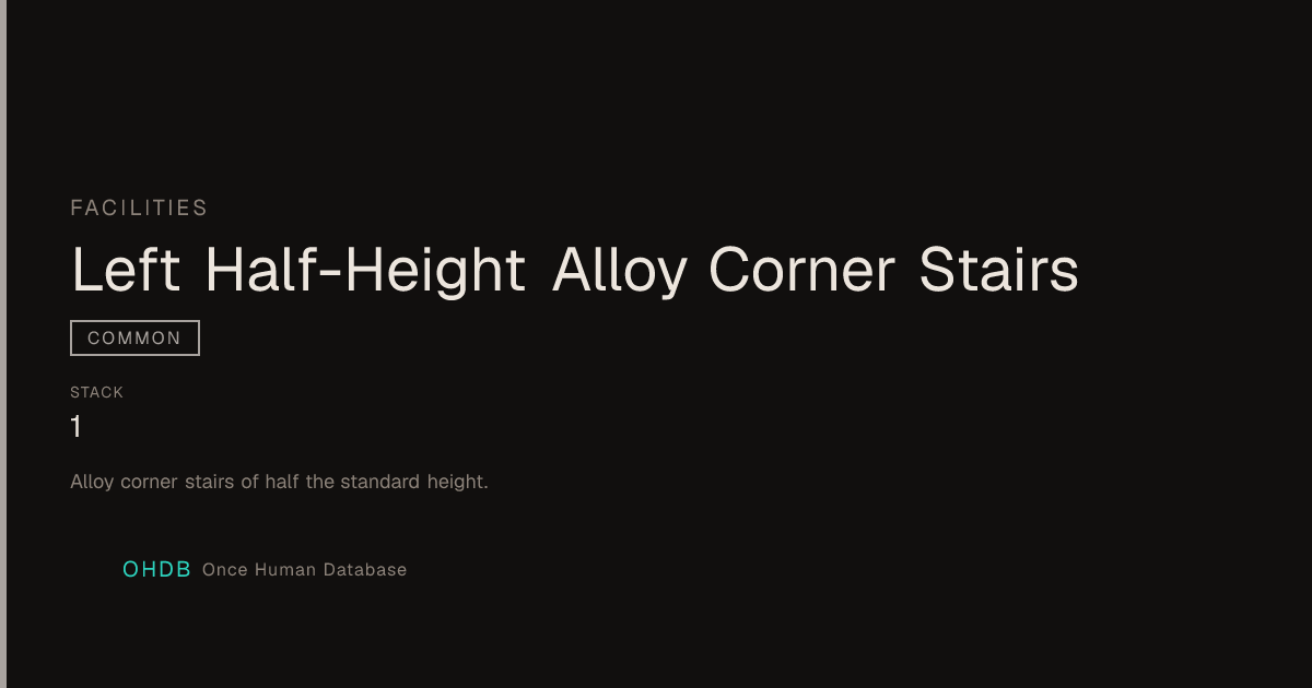 Left Half-Height Alloy Corner Stairs