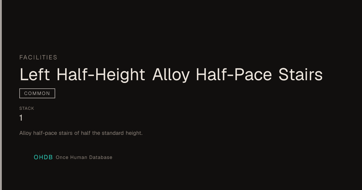 Left Half-Height Alloy Half-Pace Stairs