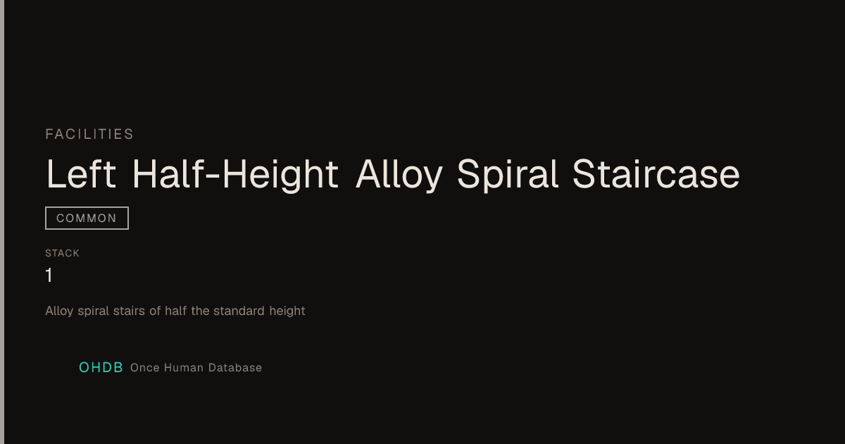 Left Half-Height Alloy Spiral Staircase