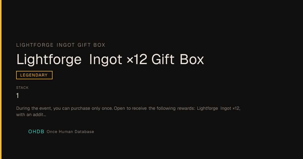 Lightforge Ingot ×12 Gift Box