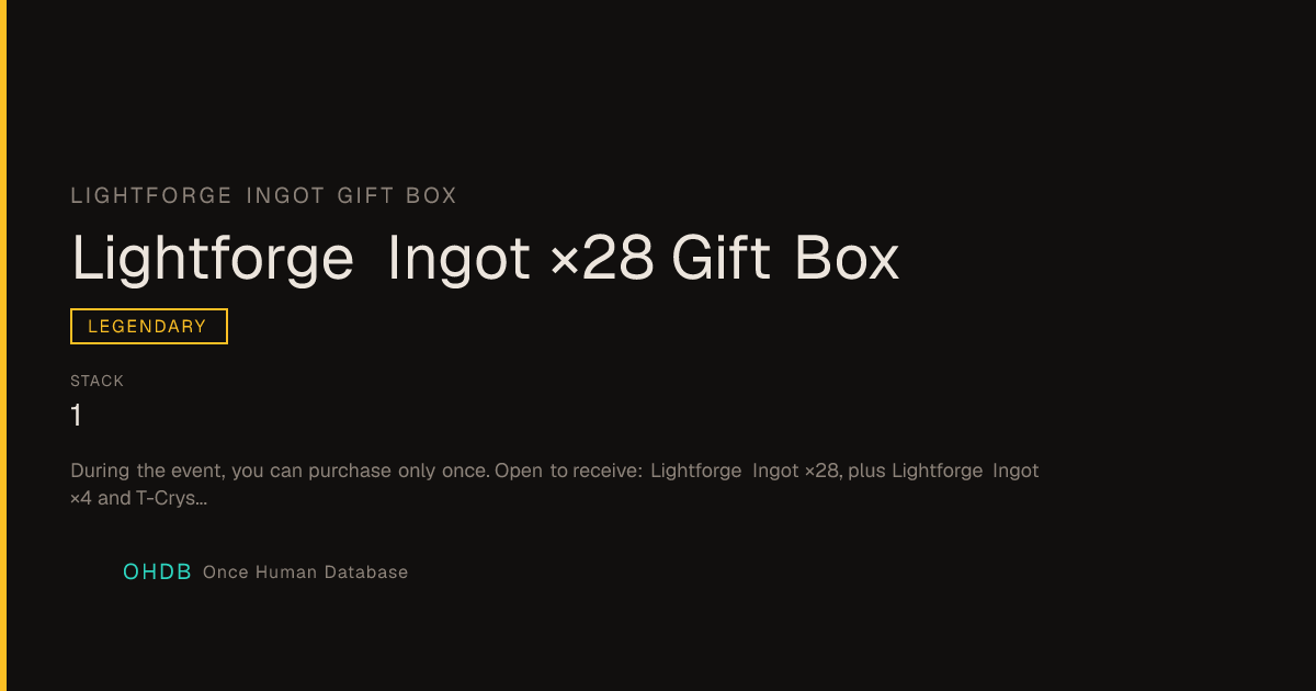 Lightforge Ingot ×28 Gift Box