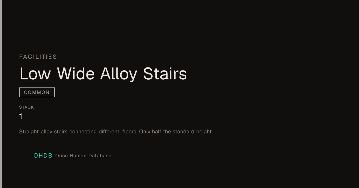 Low Wide Alloy Stairs