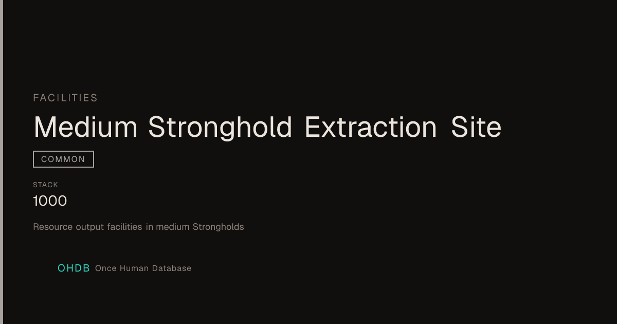 Medium Stronghold Extraction Site