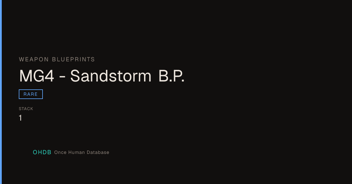 MG4 - Sandstorm B.P.