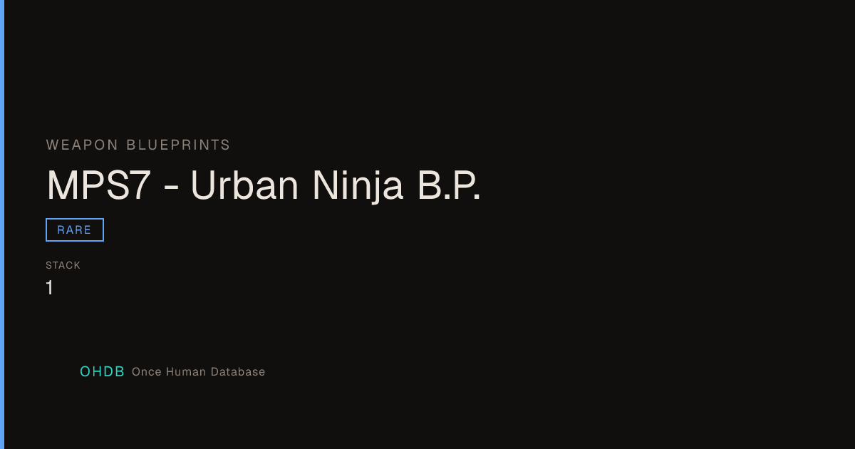 MPS7 - Urban Ninja B.P.