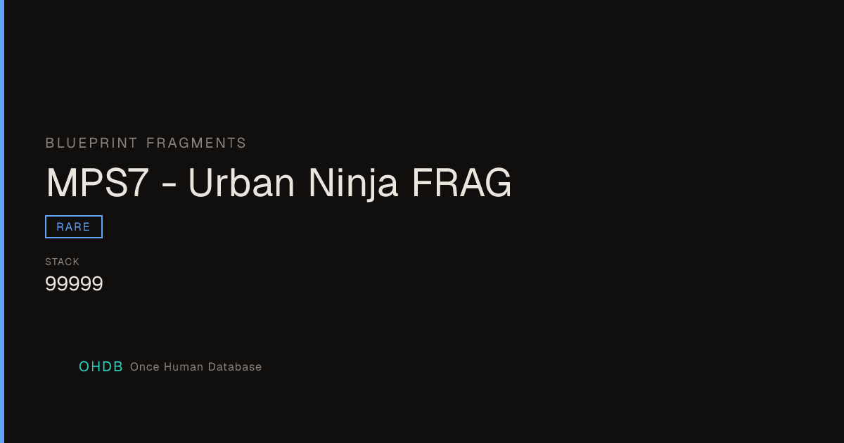 MPS7 - Urban Ninja FRAG