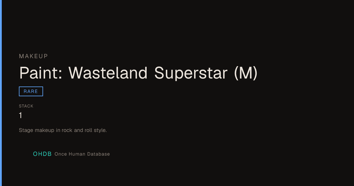 Paint: Wasteland Superstar (M)