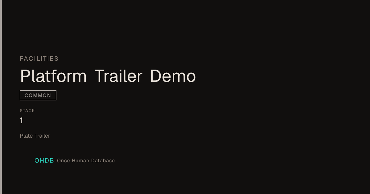 Platform Trailer Demo
