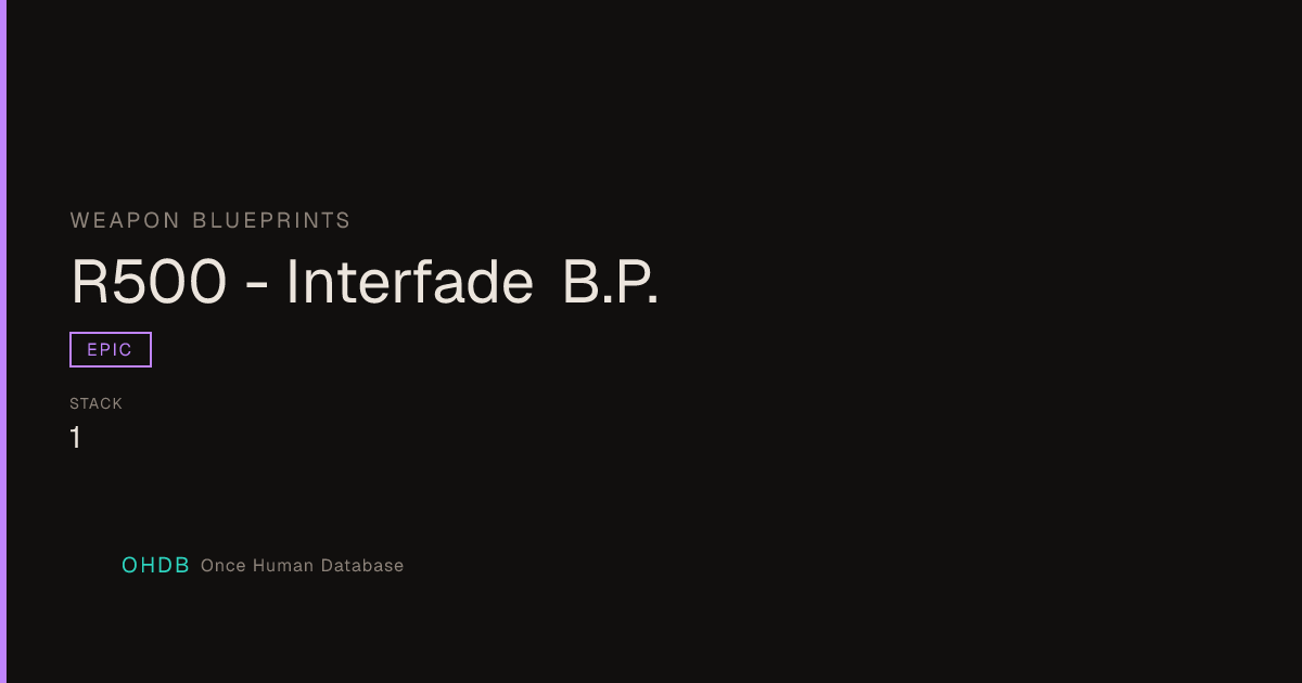 R500 - Interfade B.P.