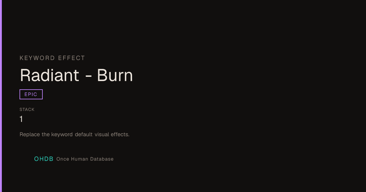 Radiant - Burn
