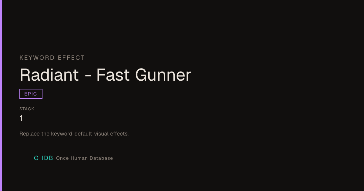 Radiant - Fast Gunner