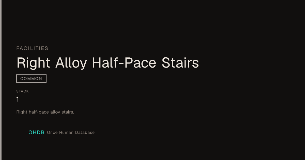 Right Alloy Half-Pace Stairs
