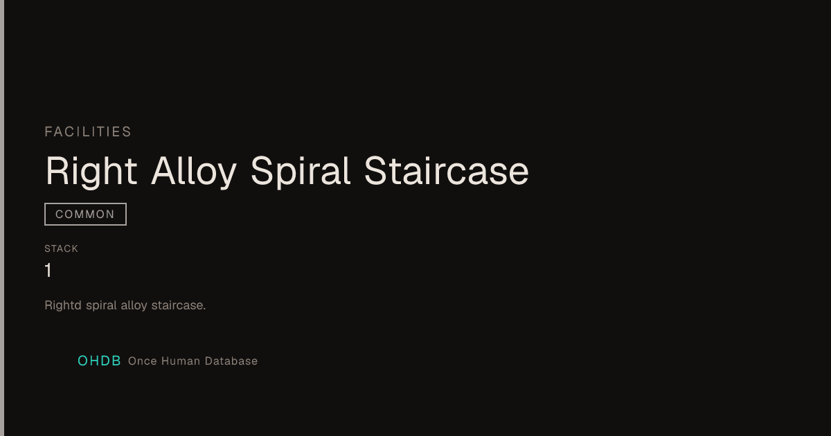 Right Alloy Spiral Staircase