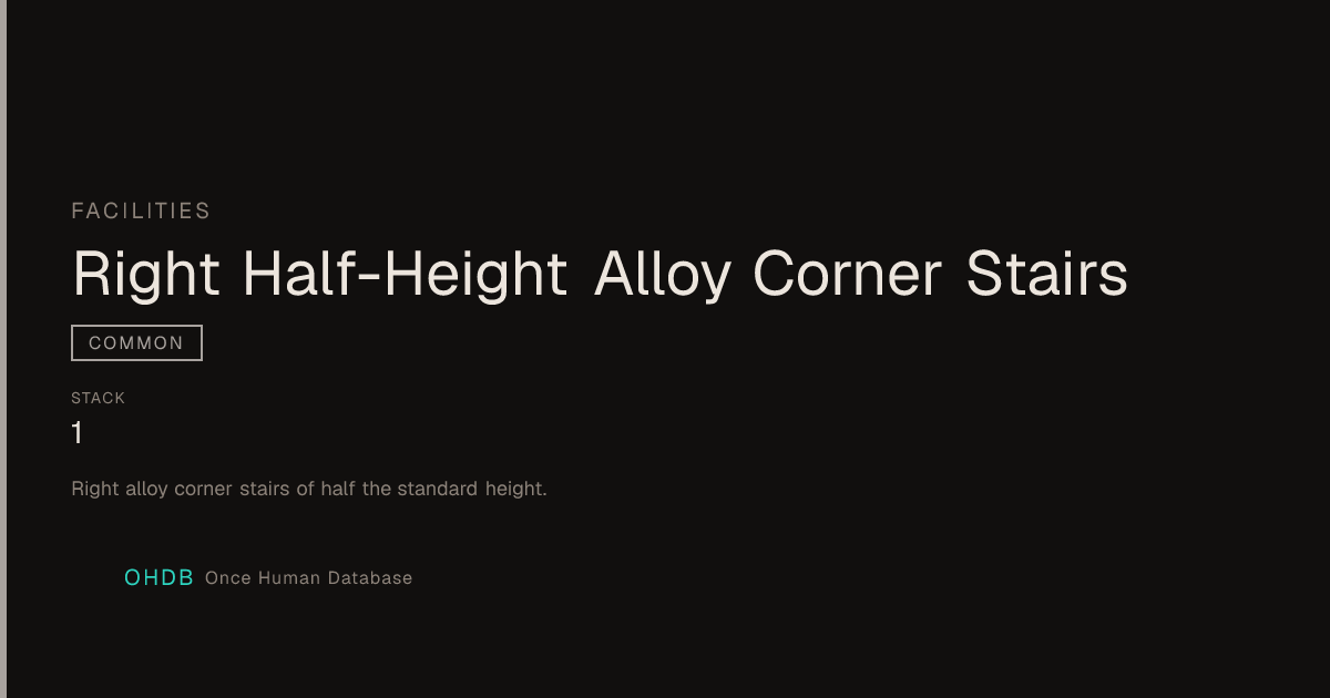 Right Half-Height Alloy Corner Stairs