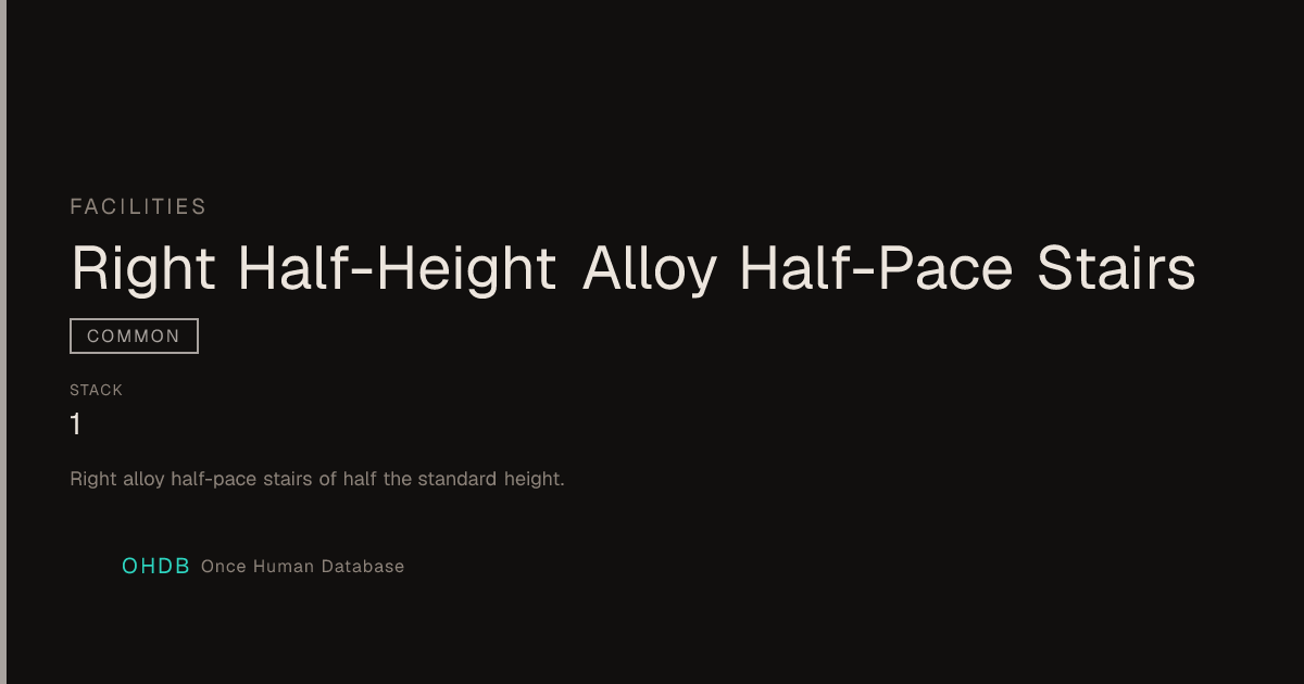 Right Half-Height Alloy Half-Pace Stairs