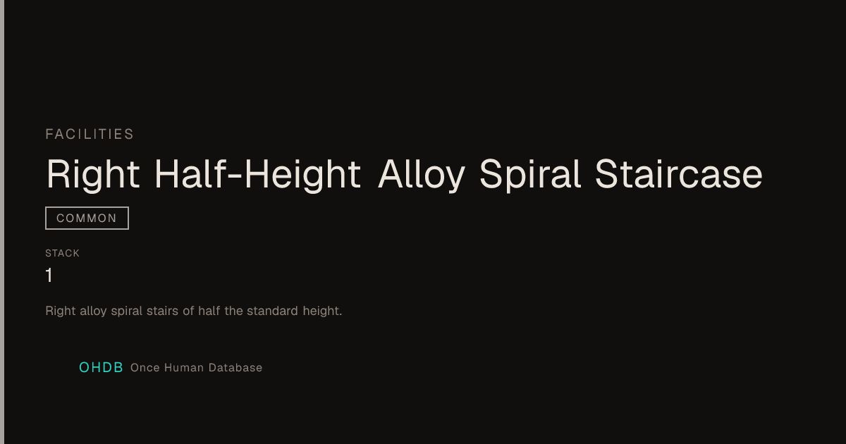 Right Half-Height Alloy Spiral Staircase