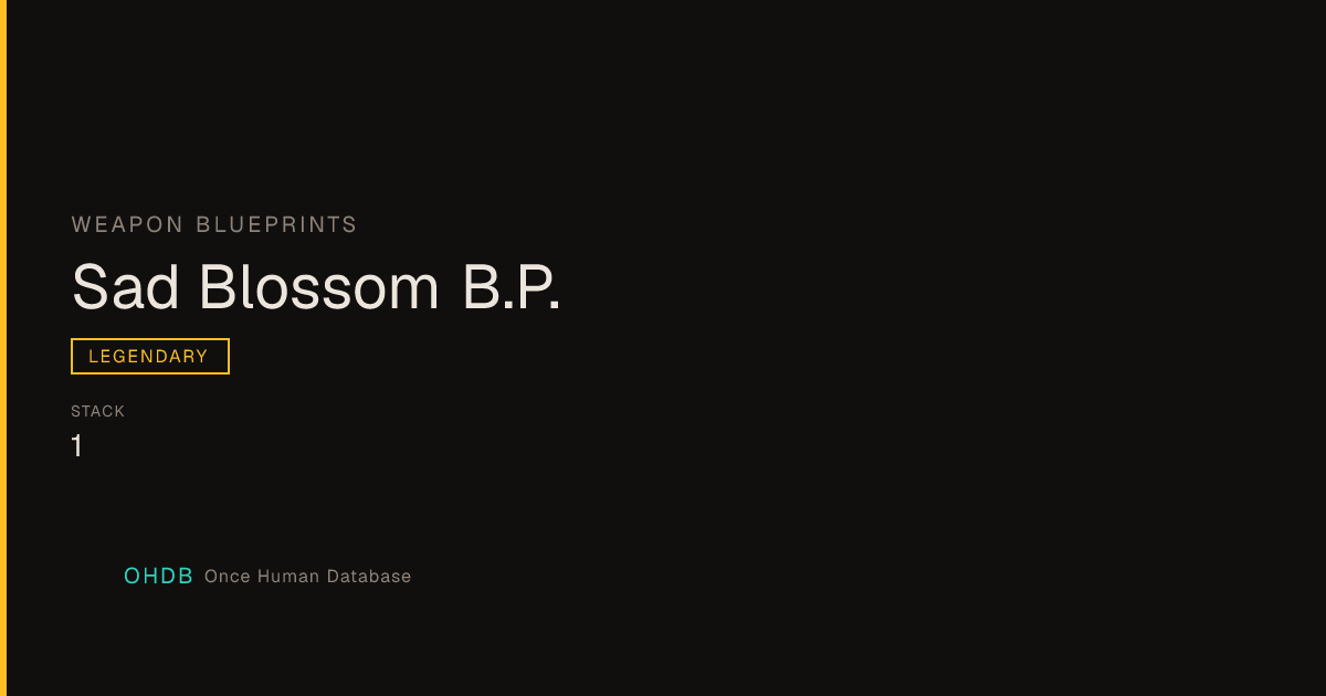 Sad Blossom B.P.