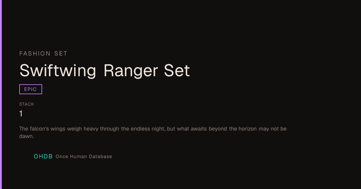 Swiftwing Ranger Set