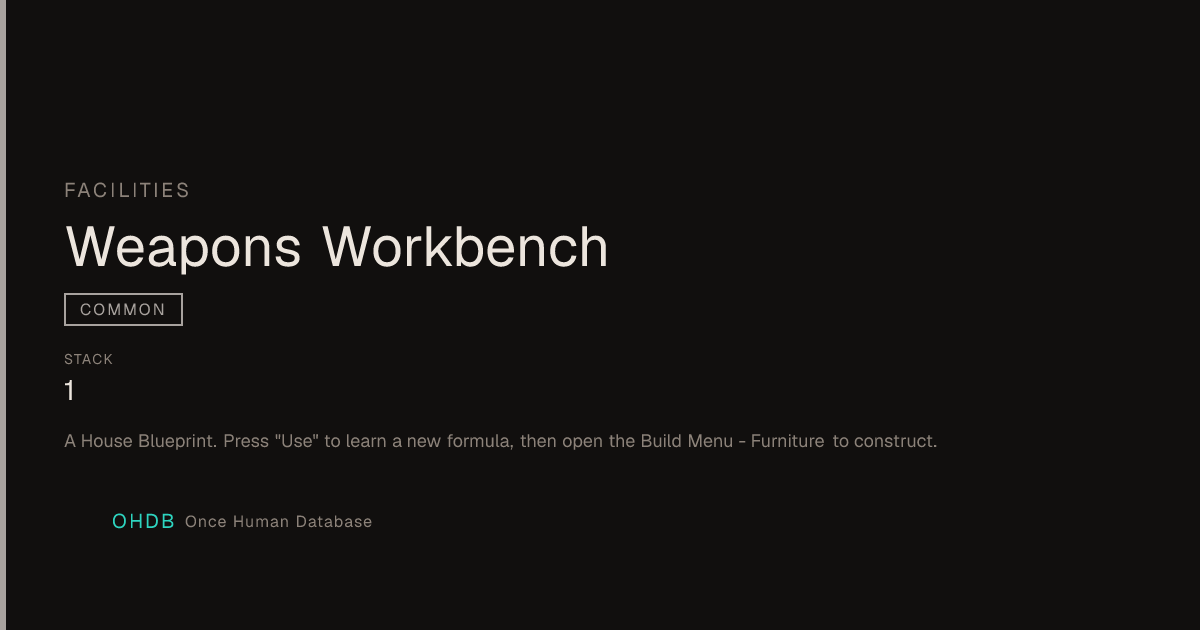 Weapons Workbench