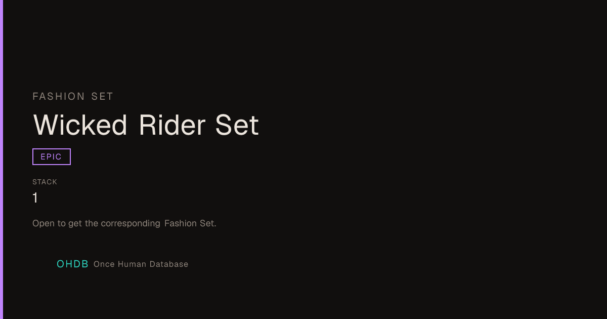 Wicked Rider Set