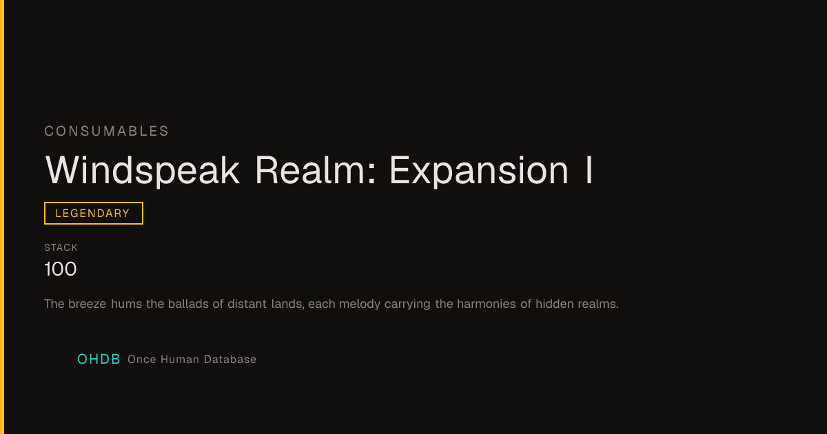 Windspeak Realm: Expansion I