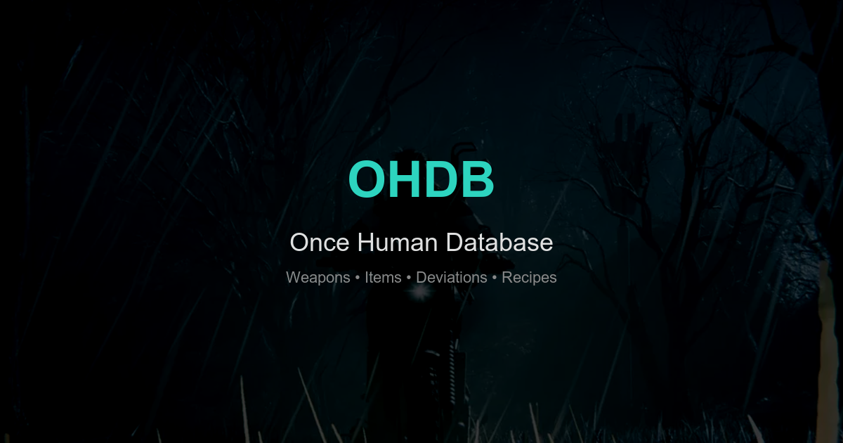 Once Human DB — Once Human