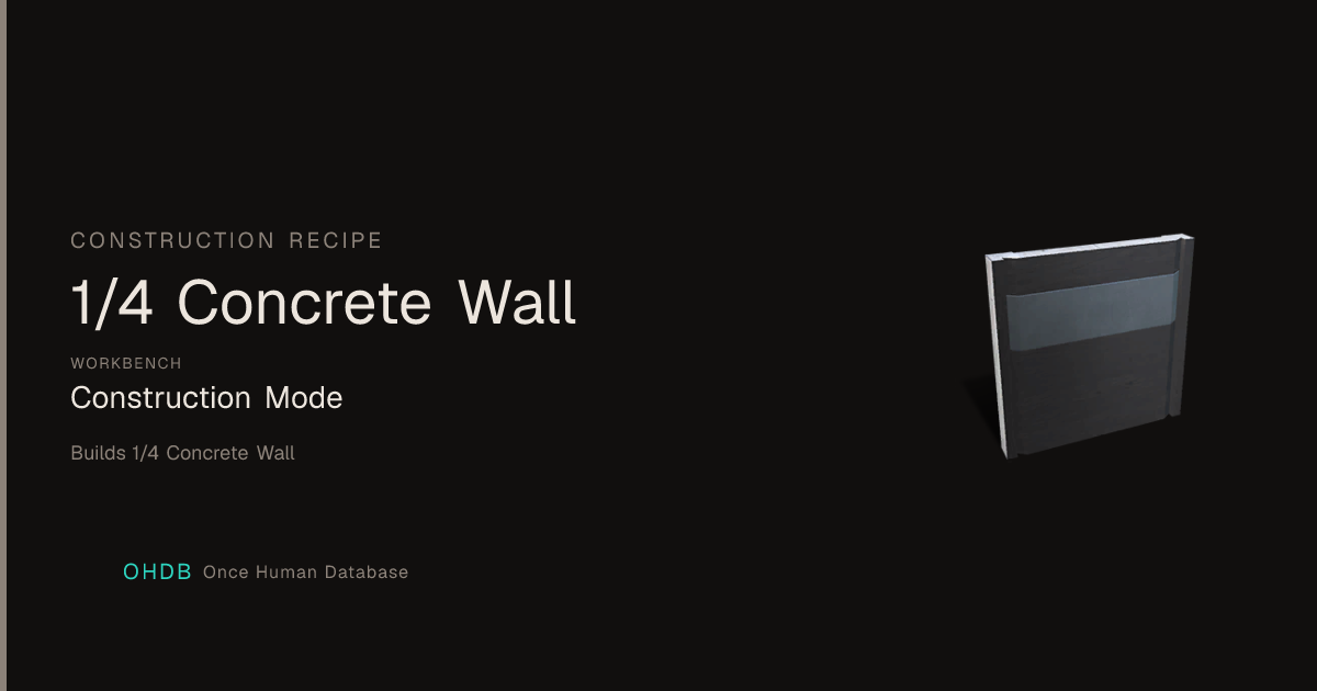 1/4 Concrete Wall