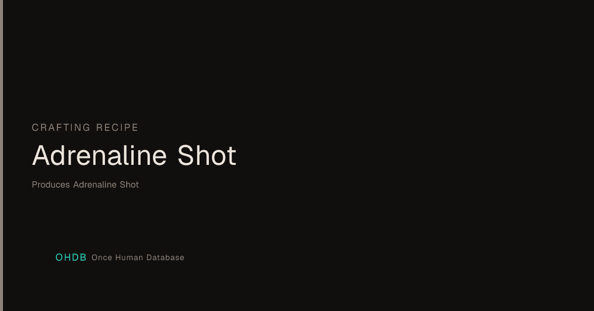 Adrenaline Shot