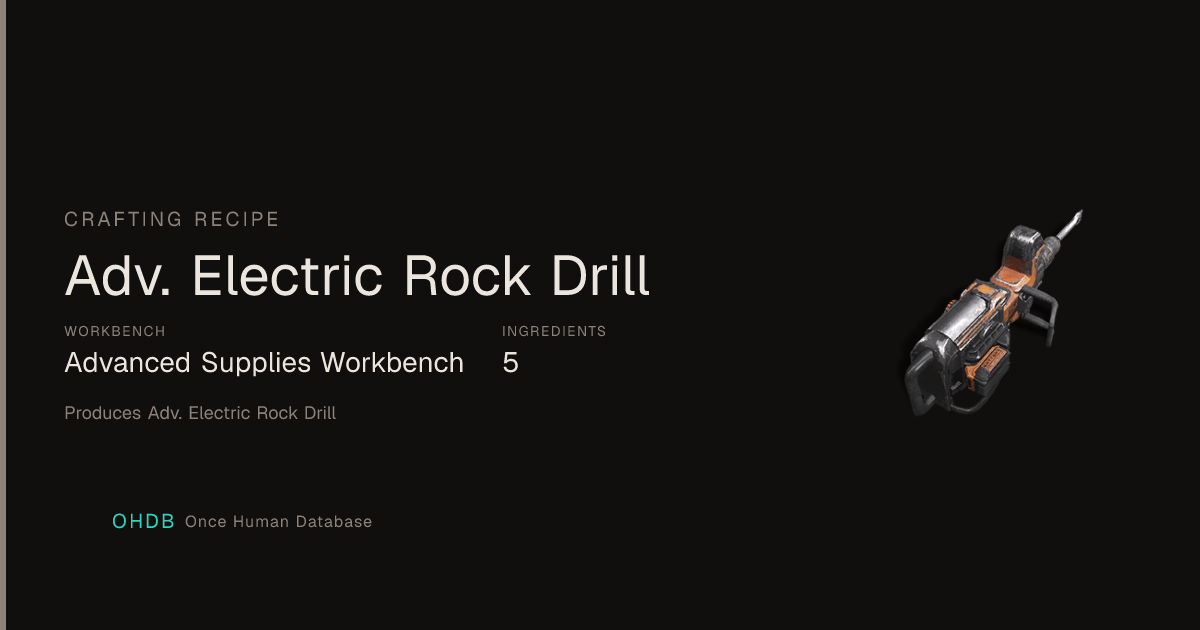 Adv. Electric Rock Drill