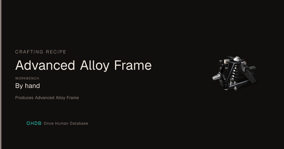 Advanced Alloy Frame