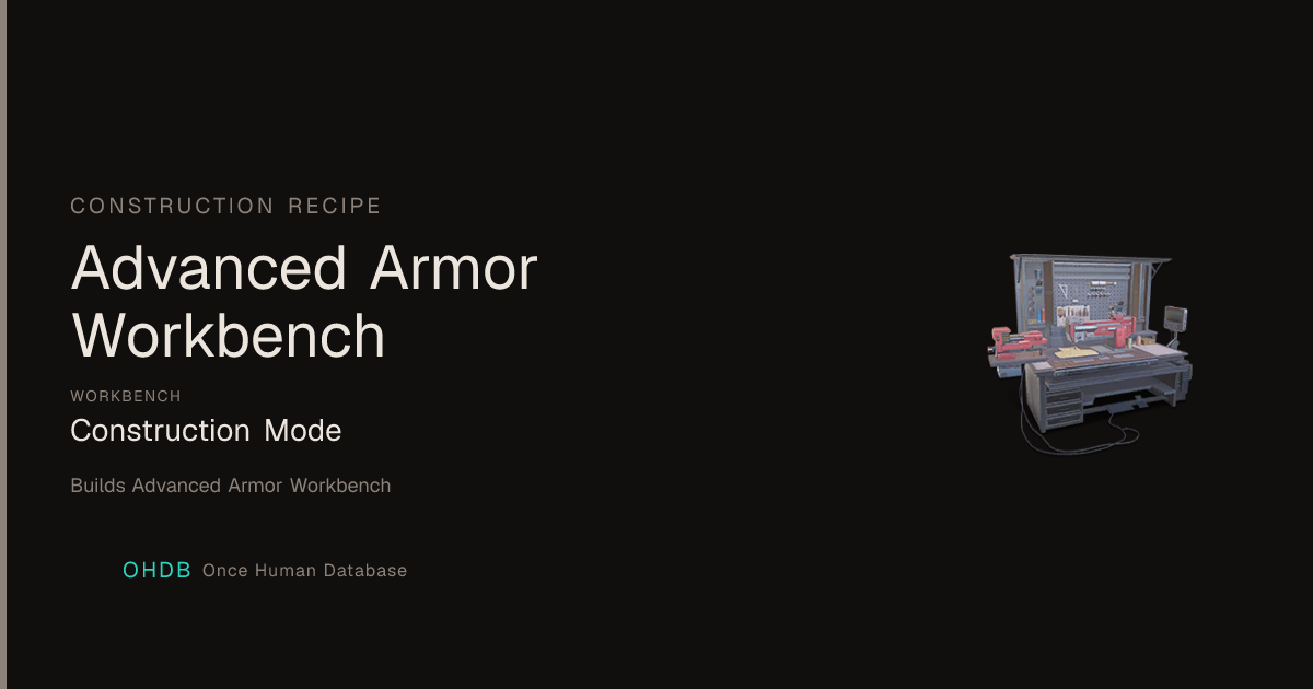 Advanced Armor Workbench
